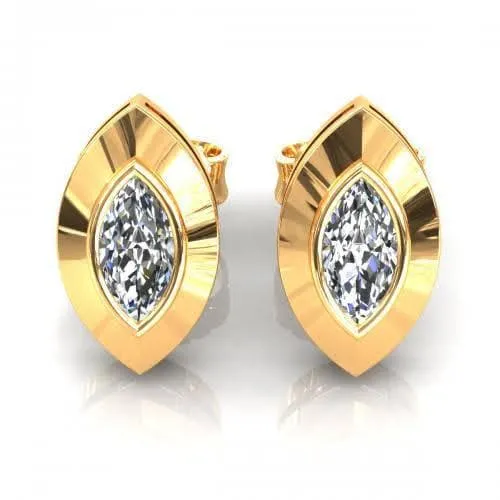 0.25-2.00 CT Marquise Cut Diamonds - Stud Earrings