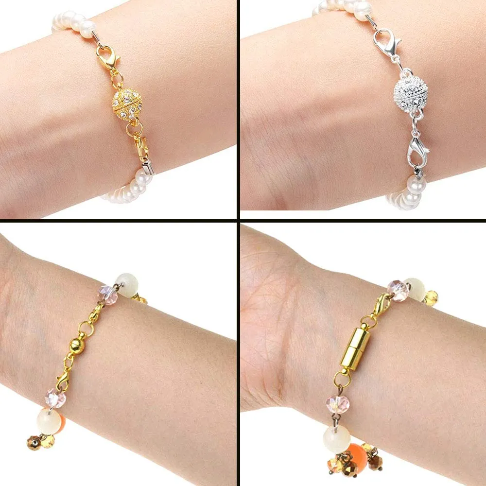 12 Pieces Magnetic Lobster Clasps 3 Styles Magnetic Jewelry Clasps for Necklace Bracelet Anklet Chains Making(Gold and Silver)