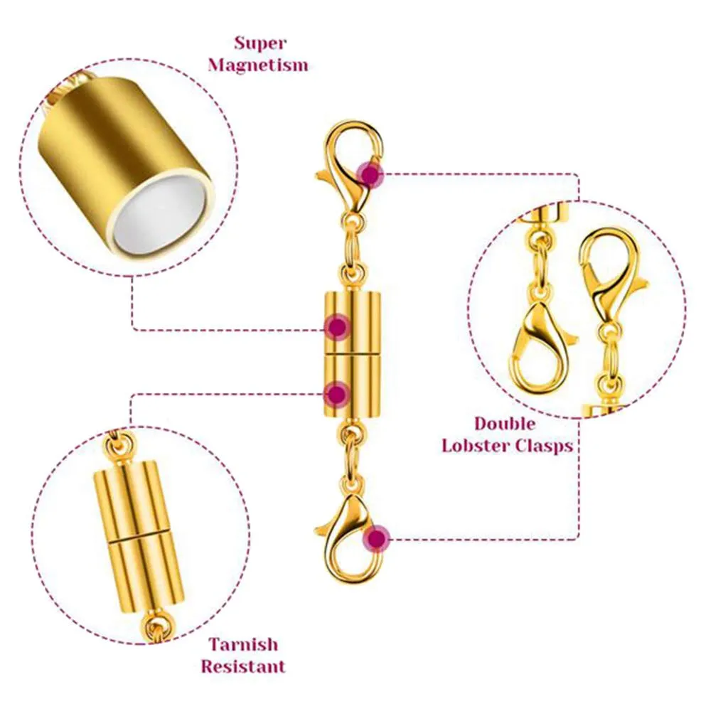 12 Pieces Magnetic Lobster Clasps 3 Styles Magnetic Jewelry Clasps for Necklace Bracelet Anklet Chains Making(Gold and Silver)