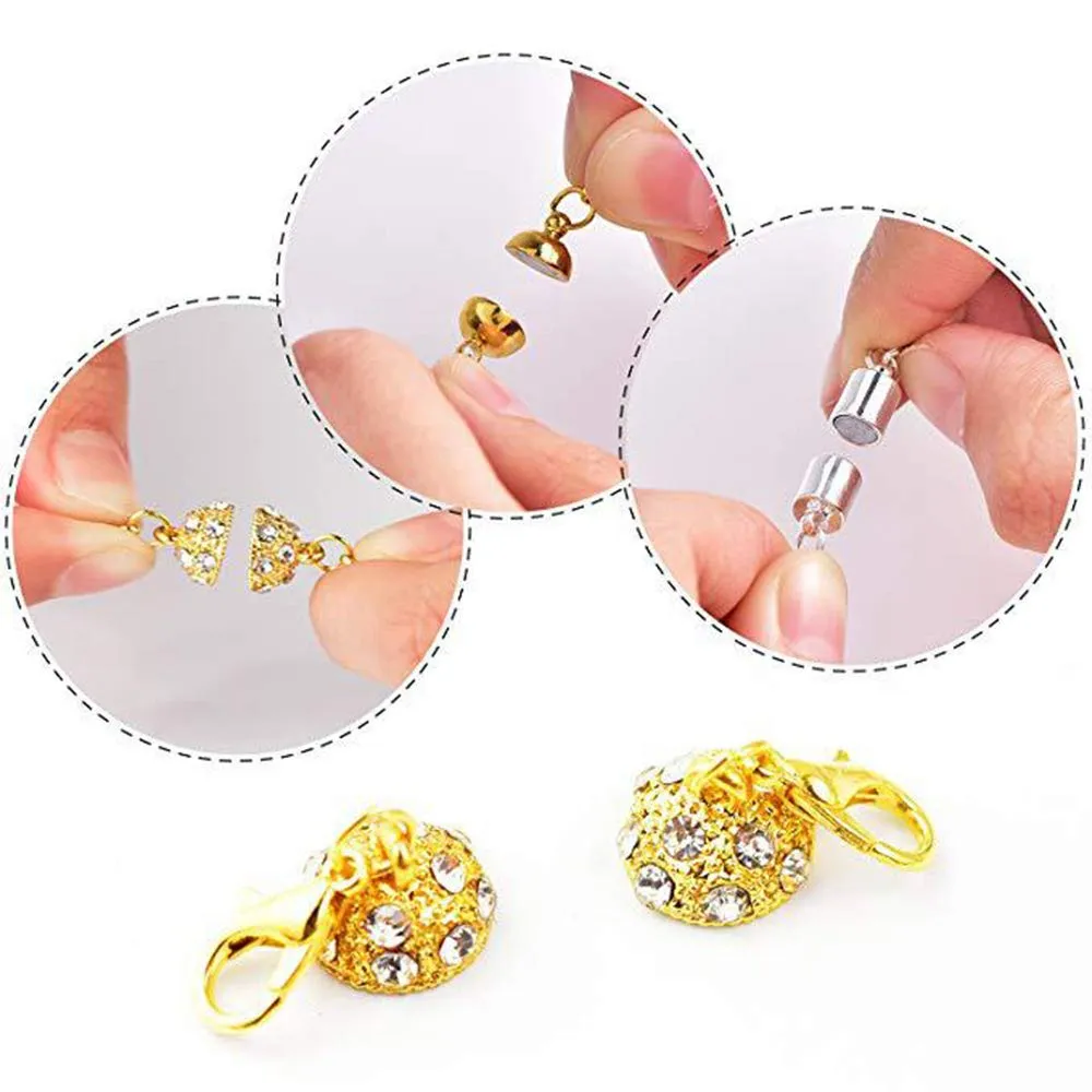 12 Pieces Magnetic Lobster Clasps 3 Styles Magnetic Jewelry Clasps for Necklace Bracelet Anklet Chains Making(Gold and Silver)
