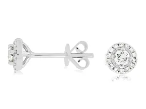 14K White Gold Illusion Diamond Cluster Studs