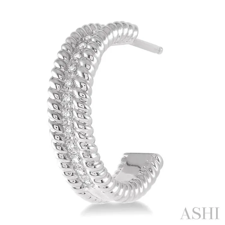 1/6 ctw Single Cut Diamond Fashion Earrings in Sterling Silver