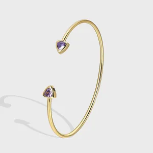 18K Gold Geometric Triangle Zircon Bracelet for Women - CYB0096