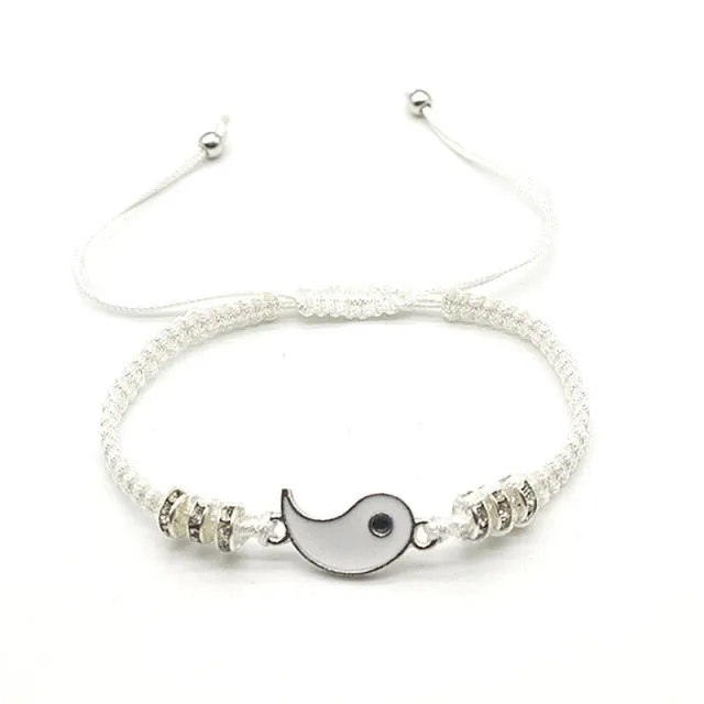2021 Couple Bracelets Hematite Leather Cord Braid Chain her/his Chinese Tai Chi gift