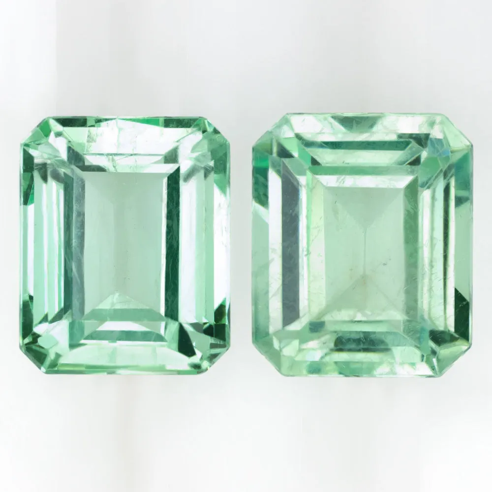 5.06ct EMERALD PAIR STUD DROP EARRINGS EMERALD SHAPE CUT LOOSE NATURAL PASTEL