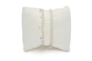 Alabaster 2 Layer Gemstone Bracelet Stack