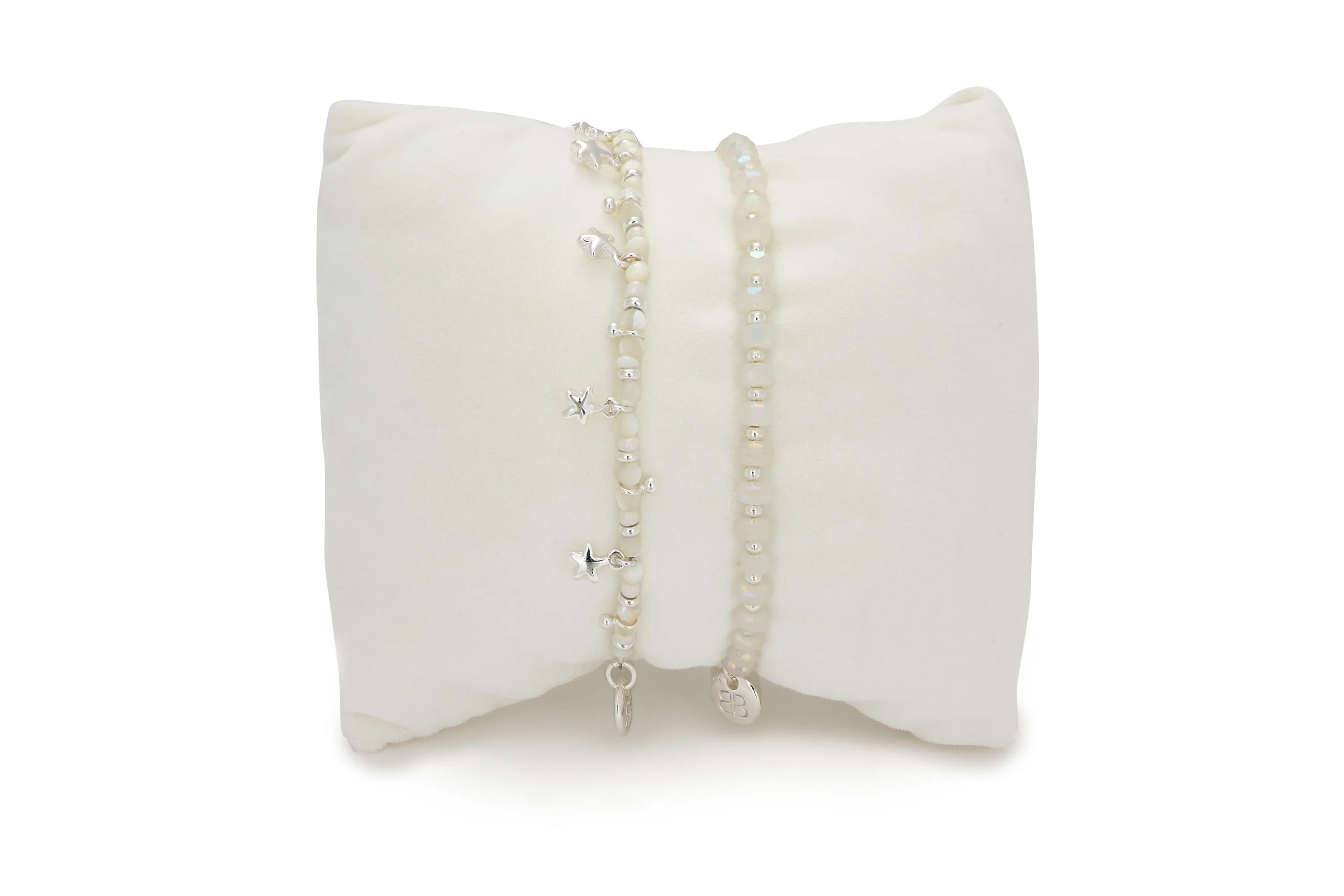 Alabaster 2 Layer Gemstone Bracelet Stack