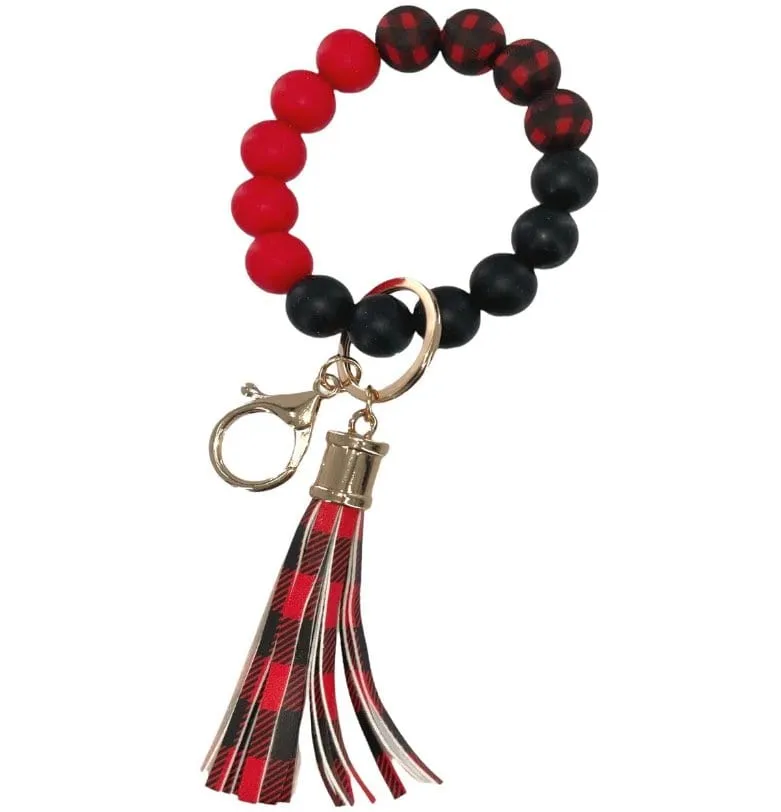 BB139X169 Theme Silicone Beaded Keyring/Keychain Bracelet