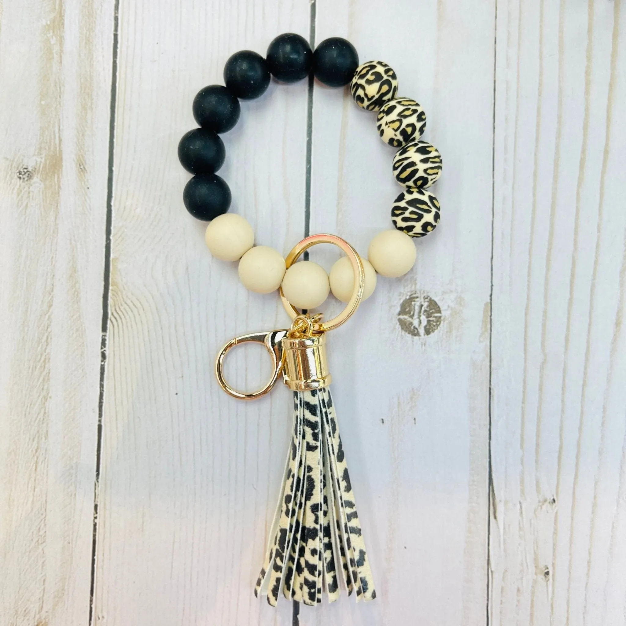 BB139X169 Theme Silicone Beaded Keyring/Keychain Bracelet