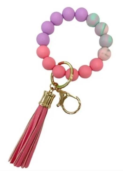 BB139X169 Theme Silicone Beaded Keyring/Keychain Bracelet