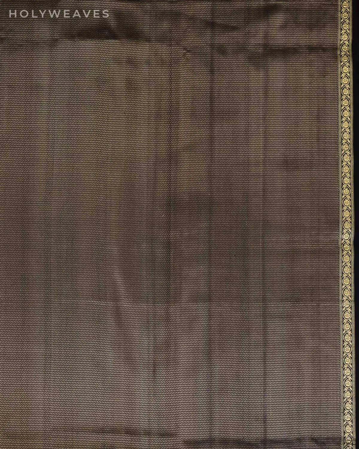 Black Banarasi "Starfish" Kadhuan Brocade Handwoven Katan Silk Saree