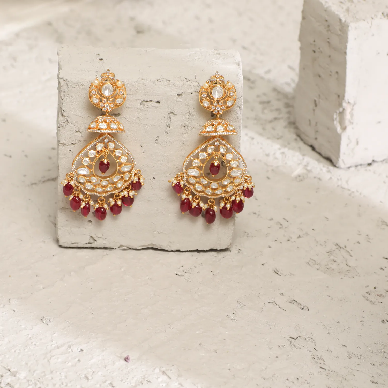 Classic Three Layer Moissanite Silver Drop Earrings