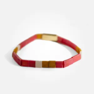 Coral Tila Bracelet