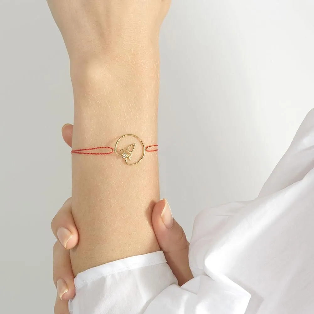 Cosmo Voyager Cord 18K Gold Plated Bracelet w. Zirconia