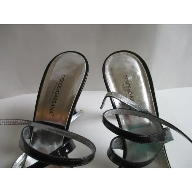 Dolce And Gabbana Cream And Brown Suede And Chocolate Patent Open Pumps Size Eu