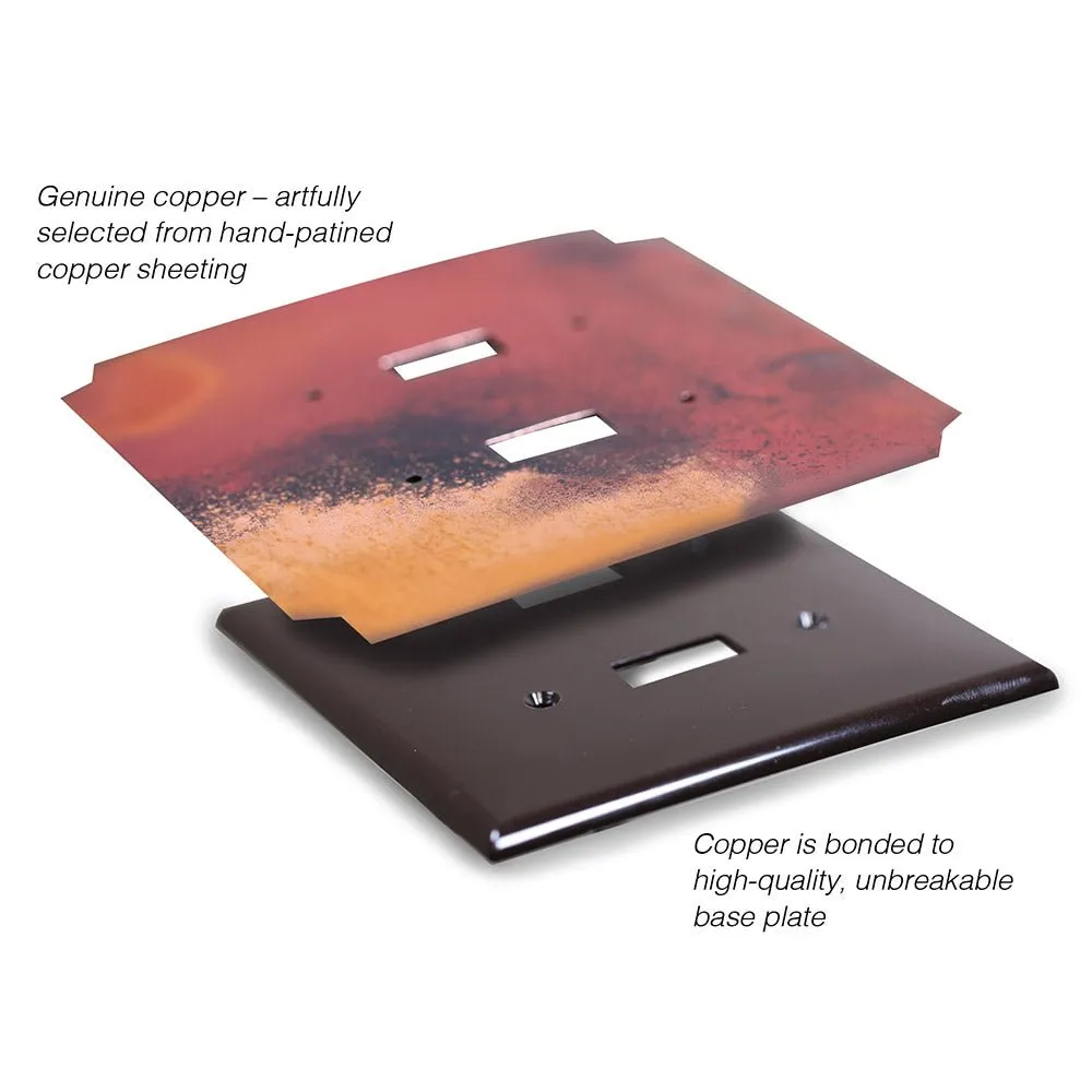 Enchantment Horizontal Copper - 2 Toggle / 1 Duplex Wallplate