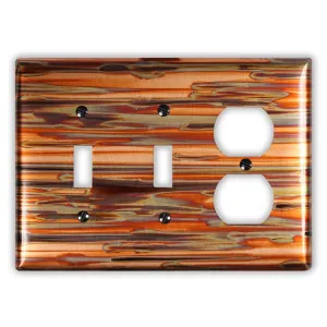 Enchantment Horizontal Copper - 2 Toggle / 1 Duplex Wallplate