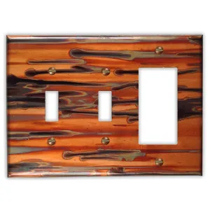 Enchantment Horizontal Copper - 2 Toggle / 1 Rocker Wallplate