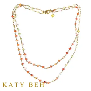 Erykah Carnelian, Beryl and Pearl Necklace