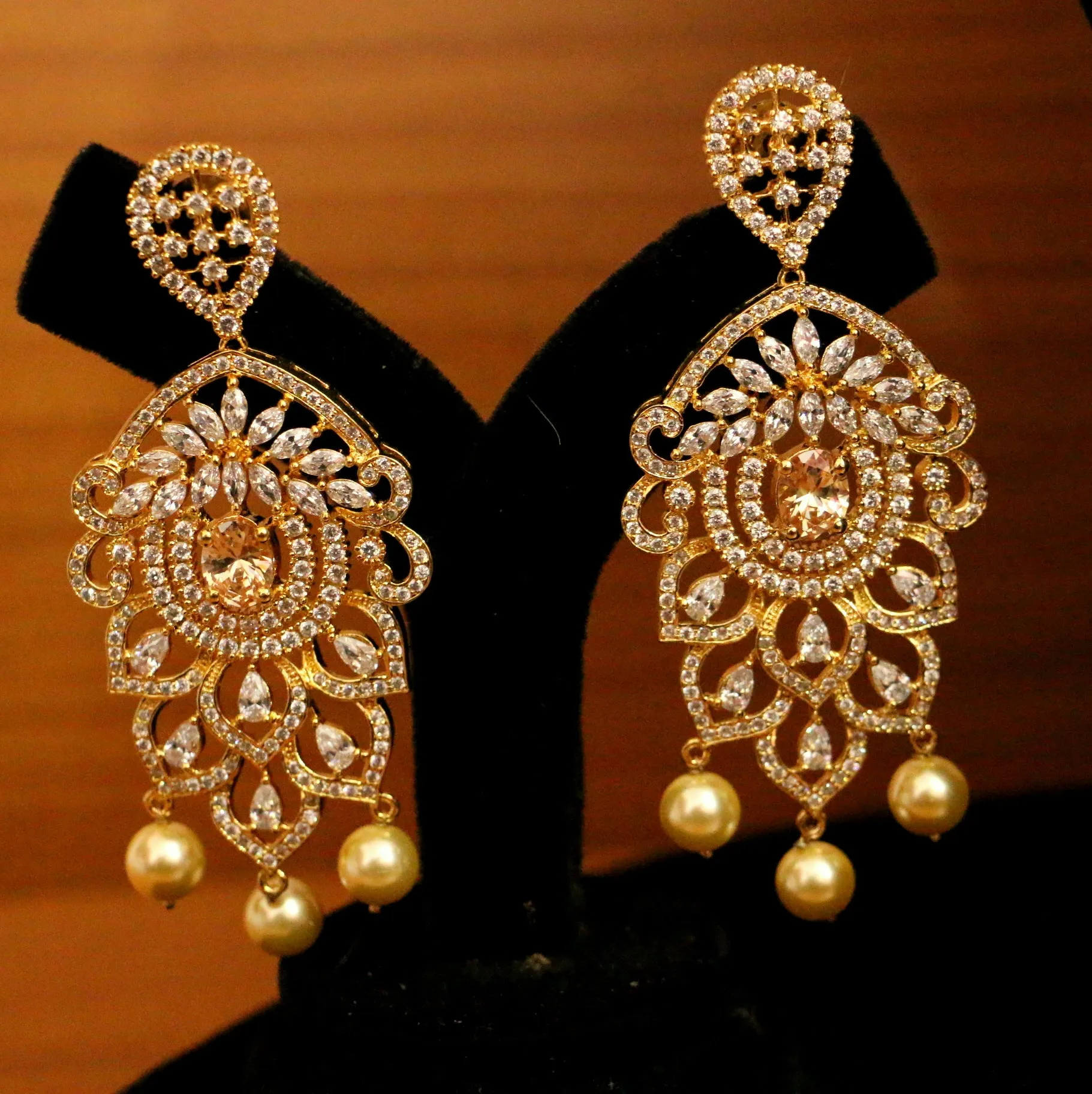 Gold Diamond Look Citrine Look Necklace
