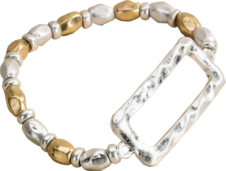 Hammered Mixed Metals Bracelet