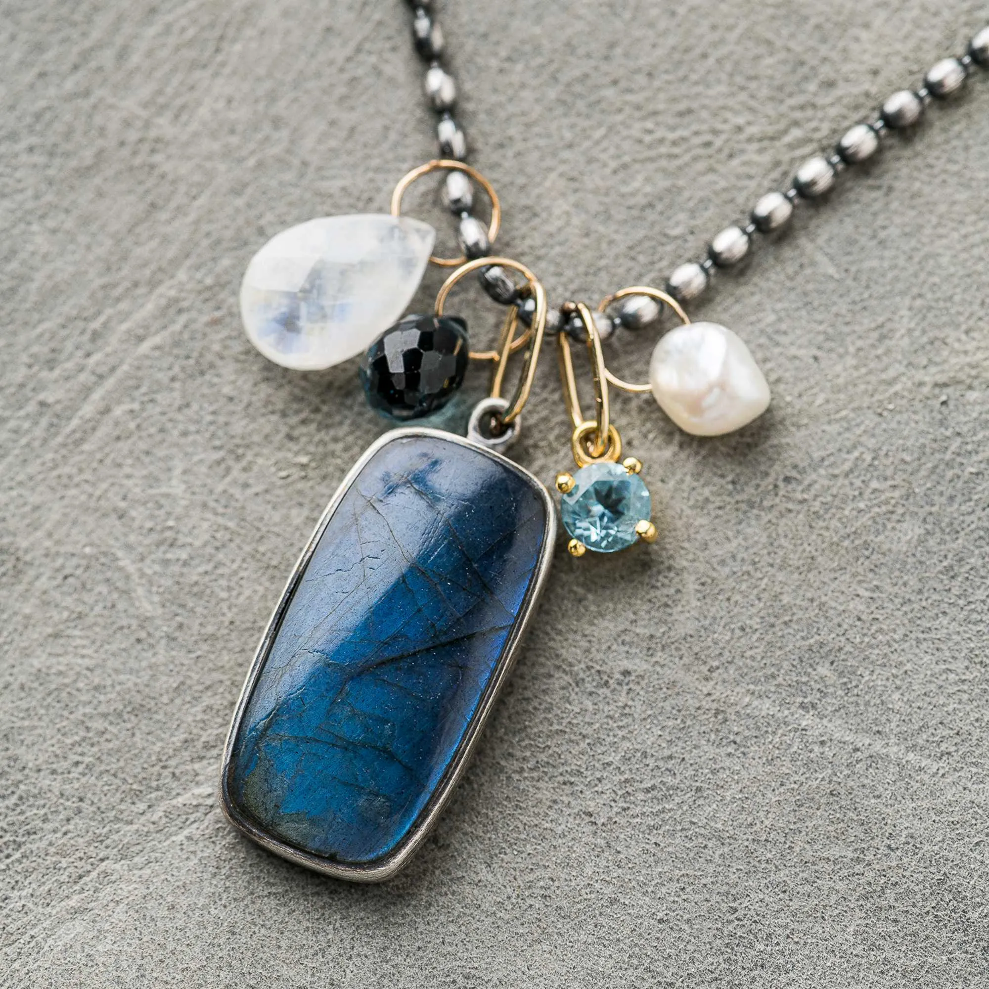 Labradorite Necklace with Gemstone Accents