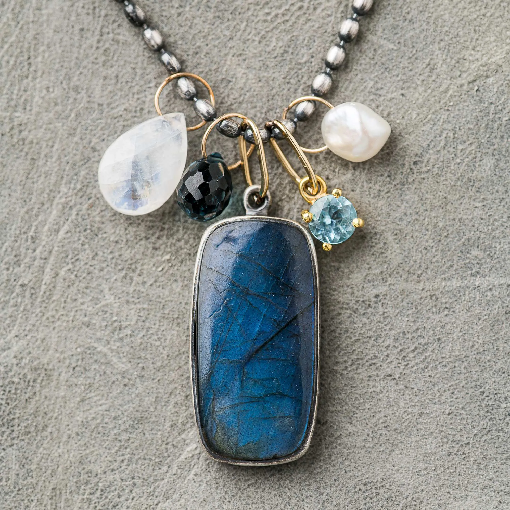 Labradorite Necklace with Gemstone Accents