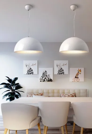 Leonhard Classic Inner-Ridged Dome Pendant Light