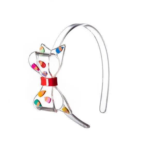 Lilies & Roses Fat Bow Headband - Vibrant Pencils