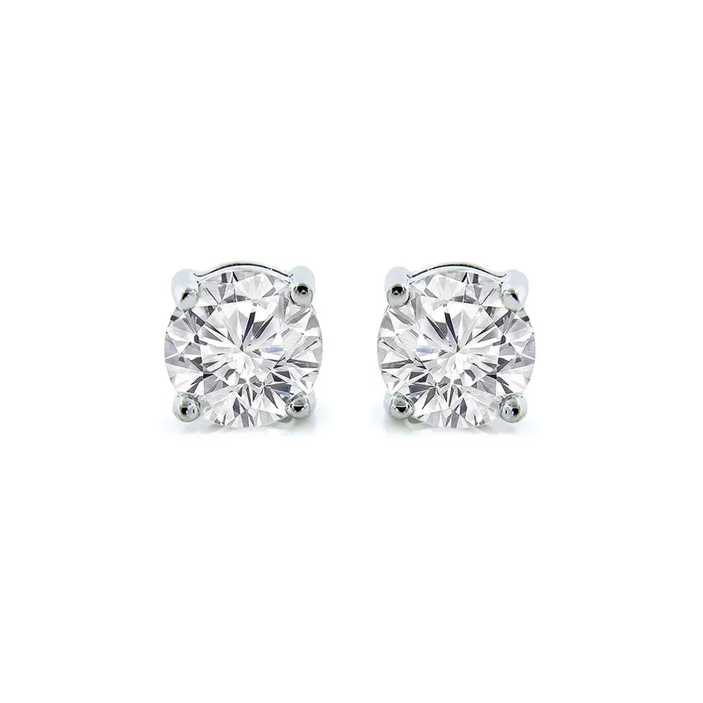 Magnolia 1Ct Sterling Silver Gemstone Stud Earrings