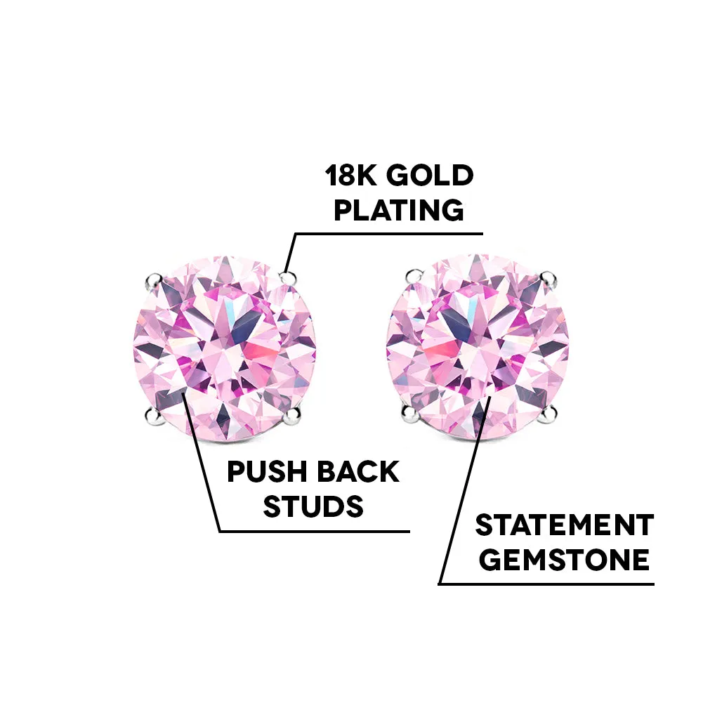 Magnolia 1Ct Sterling Silver Gemstone Stud Earrings