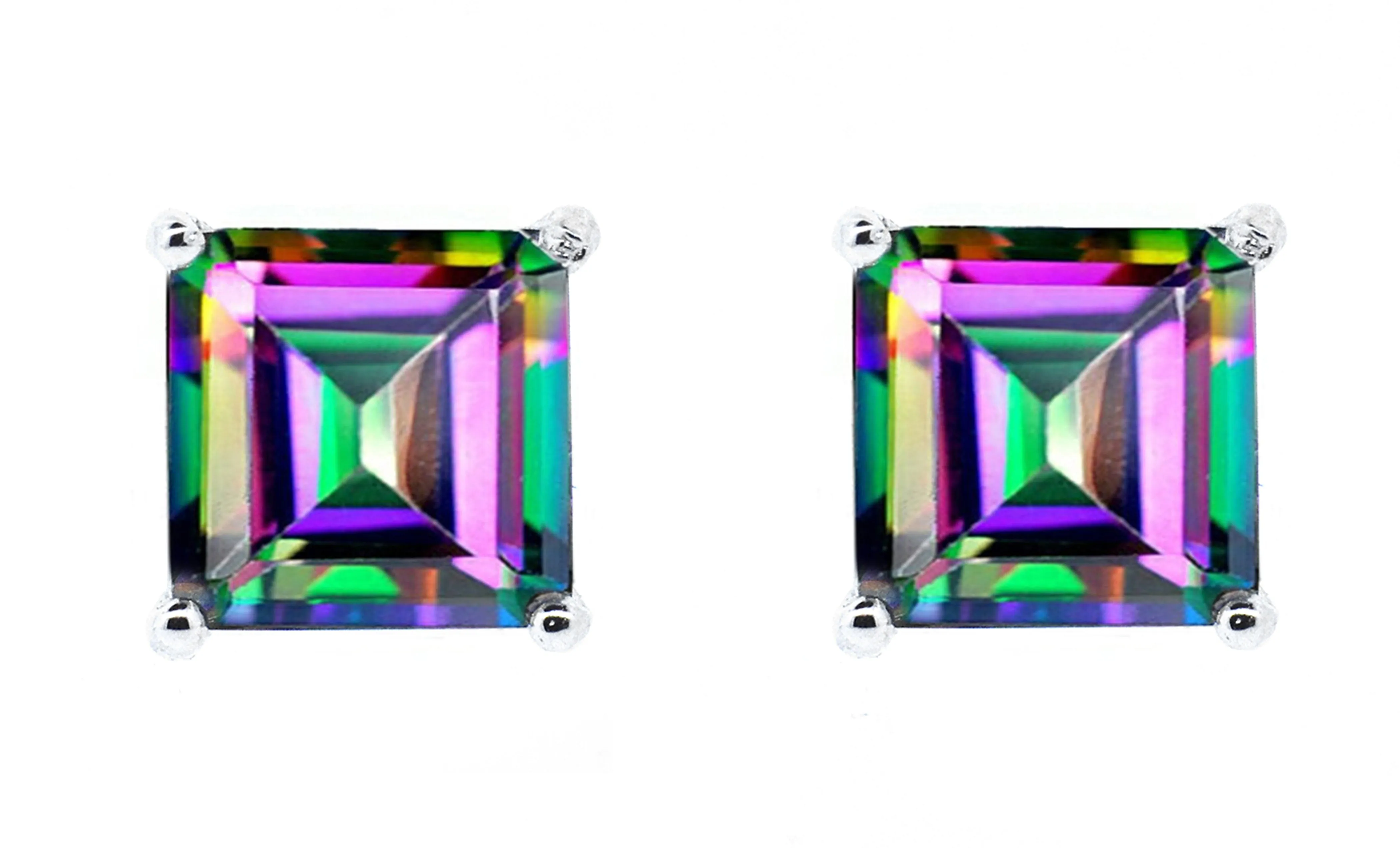 Magnolia 1Ct Sterling Silver Gemstone Stud Earrings