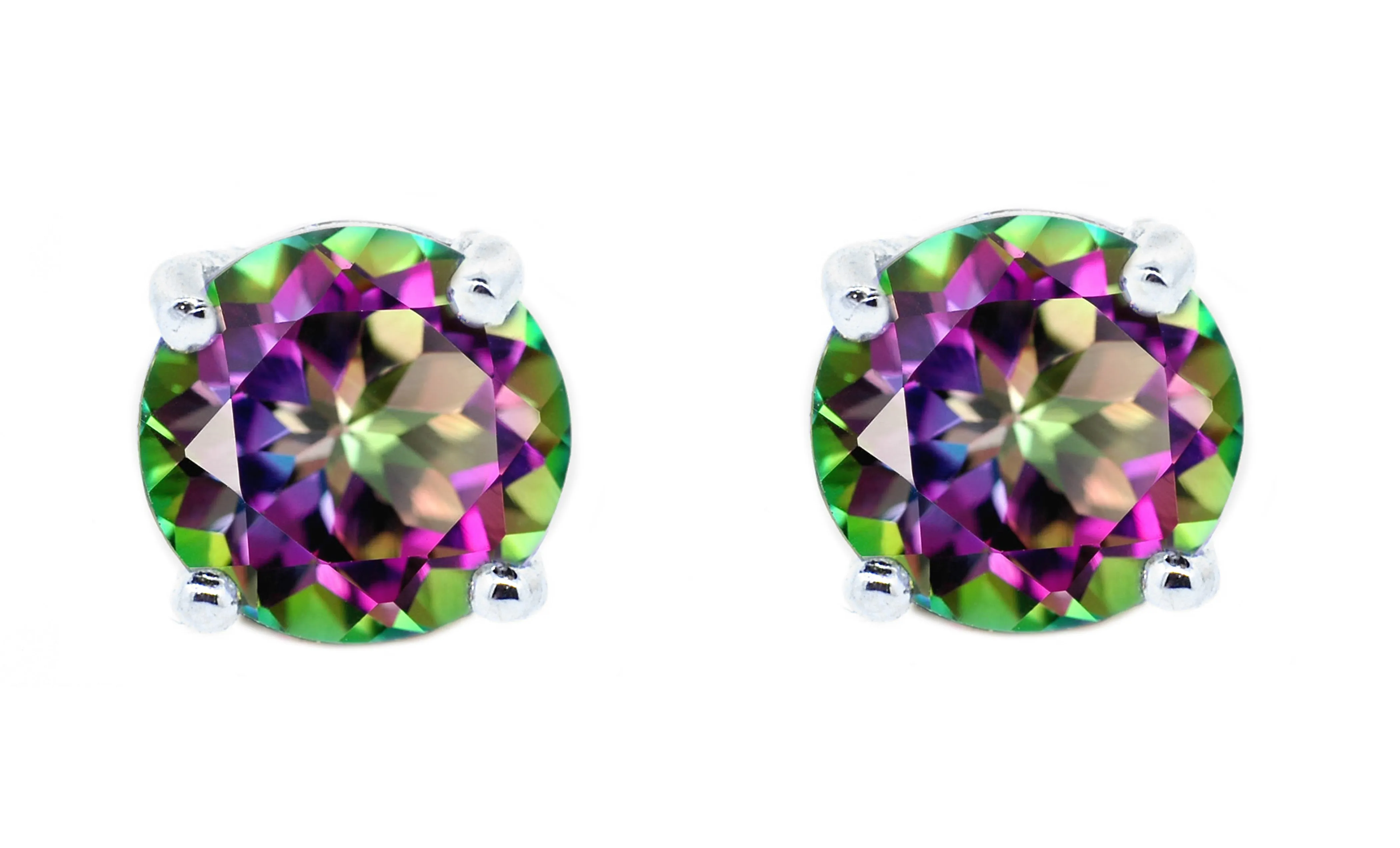 Magnolia 1Ct Sterling Silver Gemstone Stud Earrings