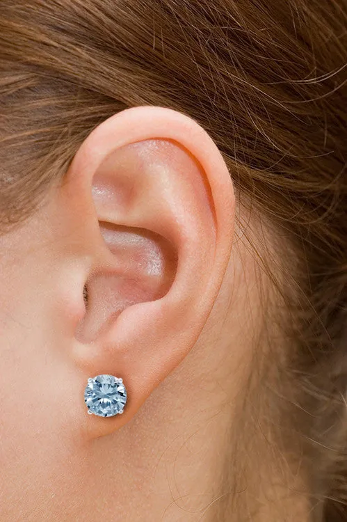 Magnolia 1Ct Sterling Silver Gemstone Stud Earrings