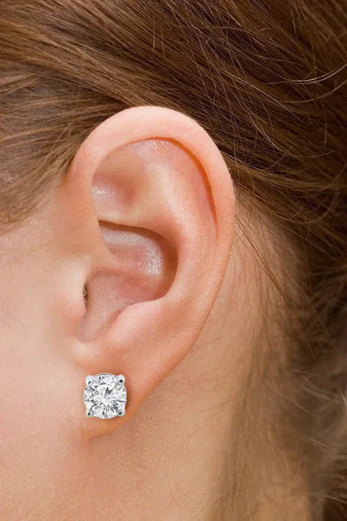 Magnolia 1Ct Sterling Silver Gemstone Stud Earrings