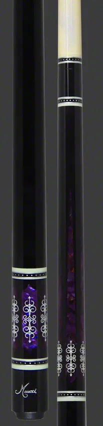 Meucci 21st Century 3 Black - Purple Pearl - Black Wrap Pool Cue with Pro Shaft - 2103BKPUBKP