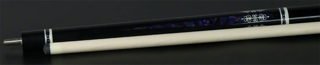 Meucci 21st Century 3 Black - Purple Pearl - Black Wrap Pool Cue with Pro Shaft - 2103BKPUBKP