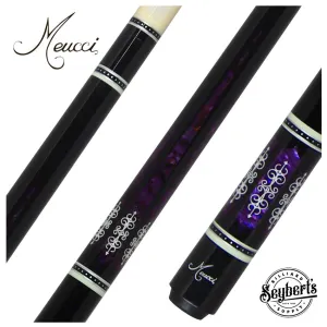 Meucci 21st Century 3 Black - Purple Pearl - Black Wrap Pool Cue with Pro Shaft - 2103BKPUBKP