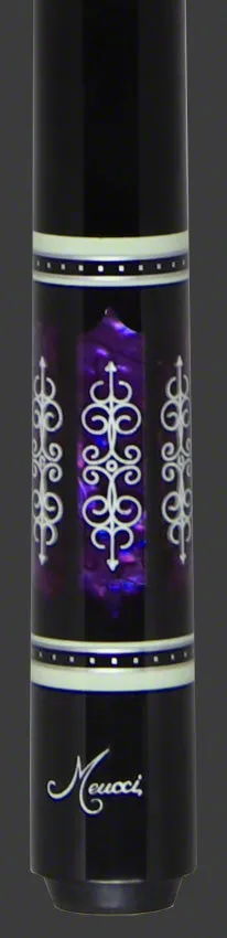 Meucci 21st Century 3 Black - Purple Pearl - Black Wrap Pool Cue with Pro Shaft - 2103BKPUBKP