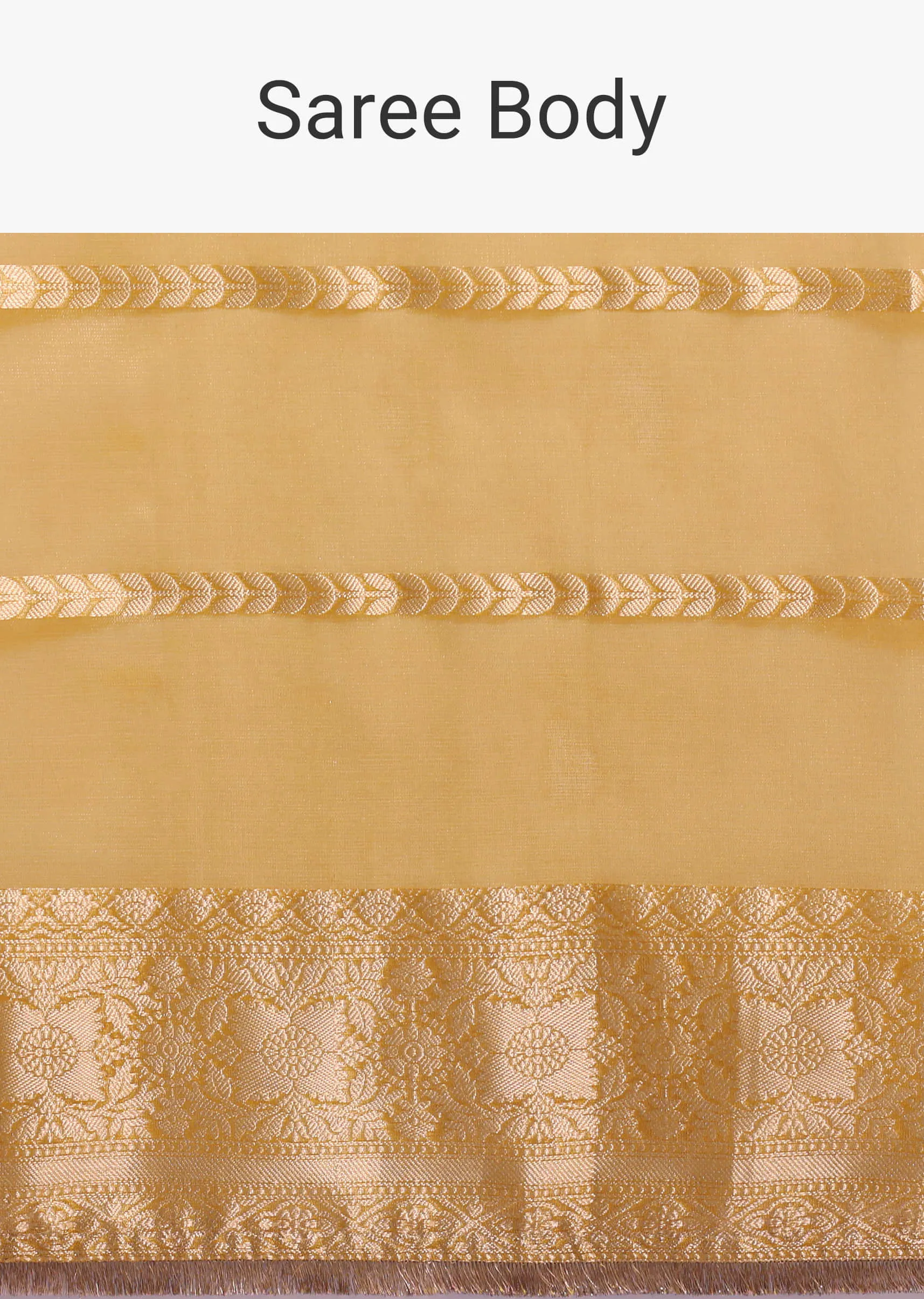 Mustard Yellow Zari Woven Chanderi Saree With Unstitched Blouse