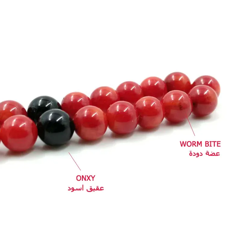 Natural coral Muslim Rosary 33 Yasr fossil Tasbih Eid gift For  Misbaha Islamic Fashion Bracelets