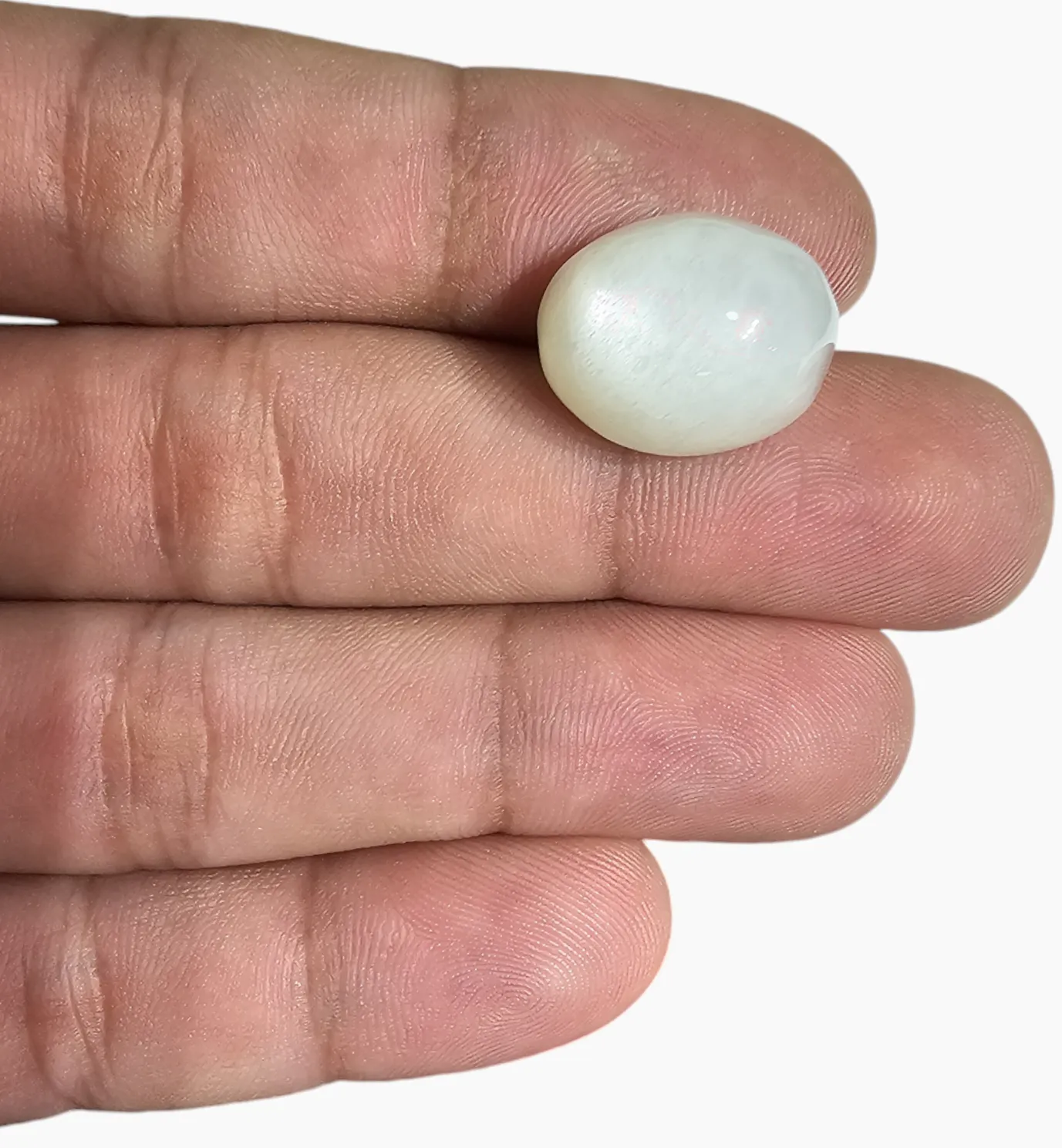 Natural Milky Moonstone Gemstone 19.88 Carats Oval Cabochon Shape 17.5x14.2mm