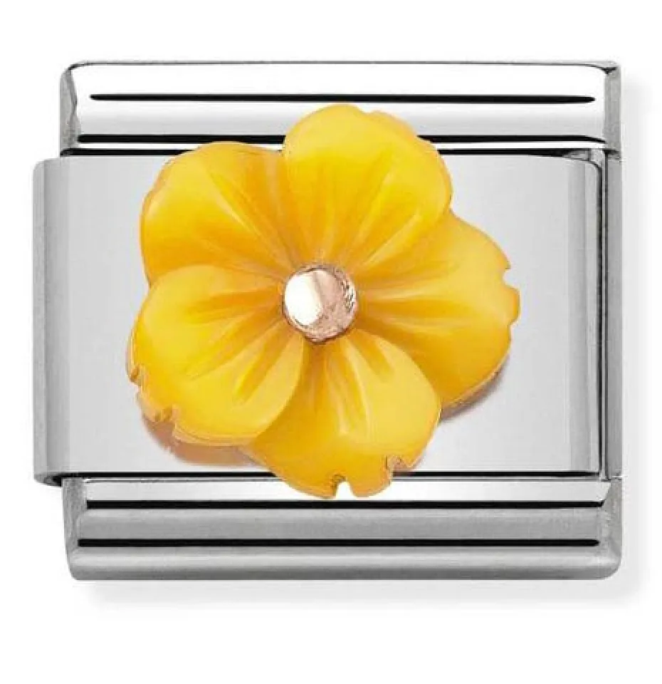 Nature - Yellow Bloom Rosegold Charm