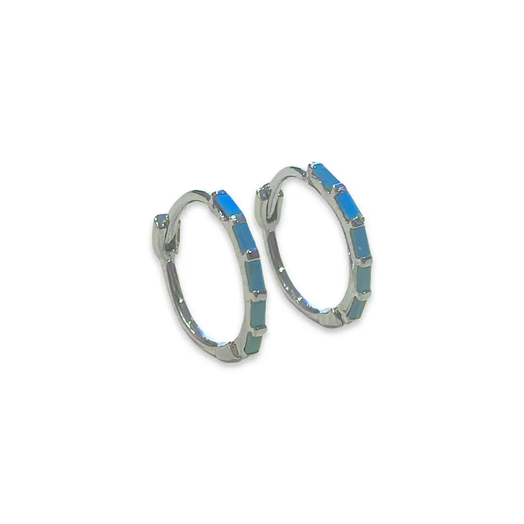 Noellery Birthstone Baguette Huggies