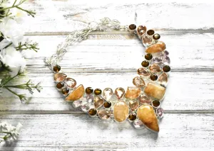 Orange Calcite Citrine Mixed Stones Necklace