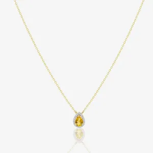 Pear Diamond Necklace in Citrine
