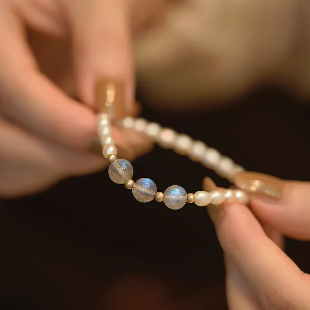 Pearl Moonstone Bracelet