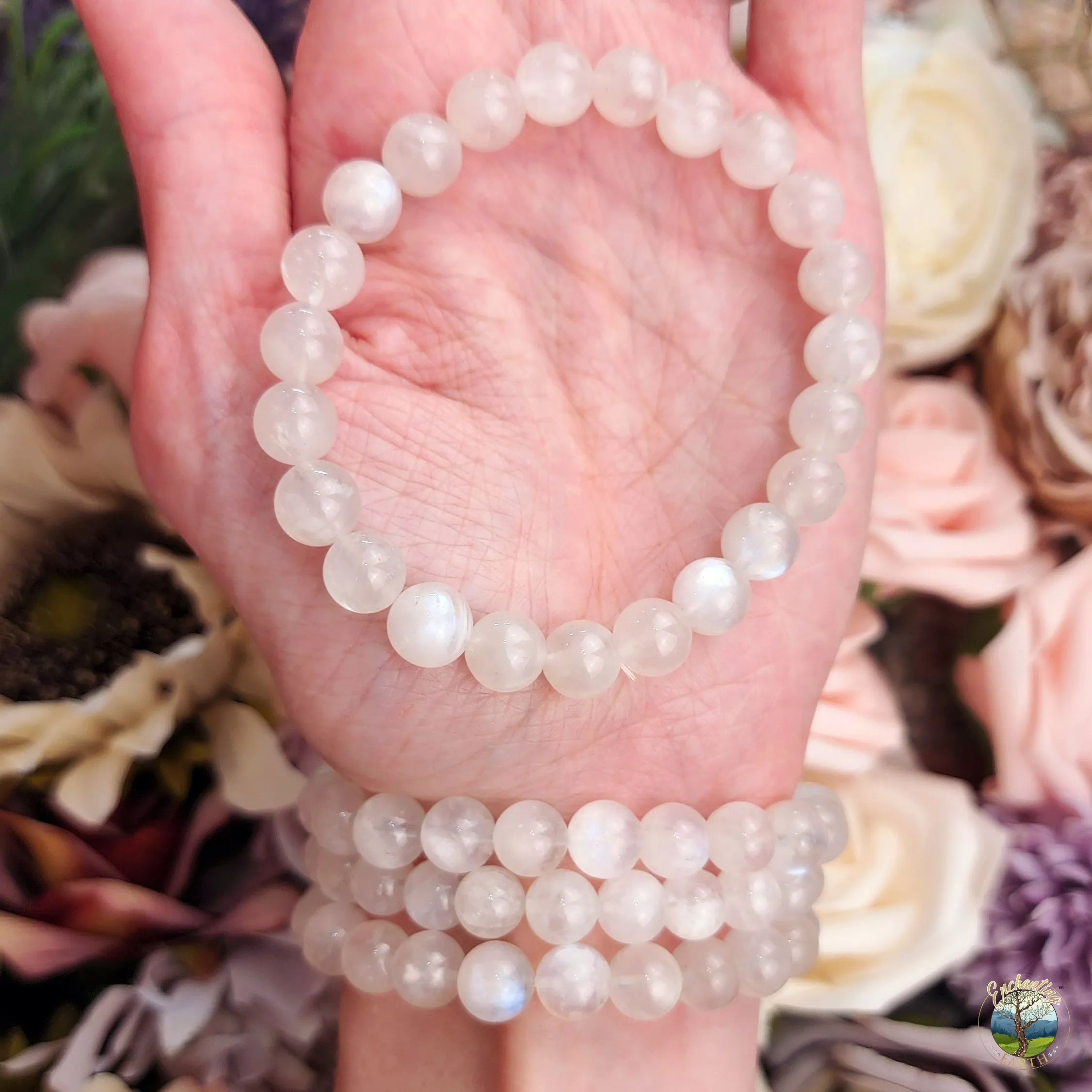Rainbow Moonstone Bracelet for Intuition and New Beginnings