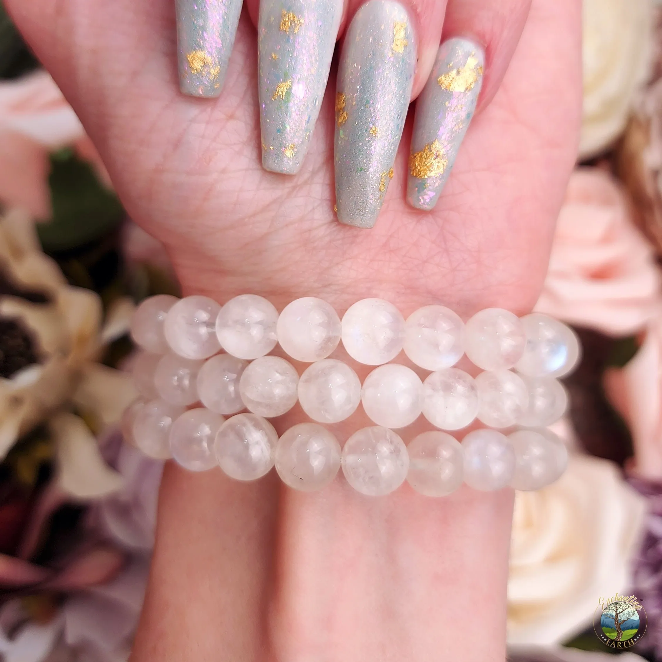 Rainbow Moonstone Bracelet for Intuition and New Beginnings