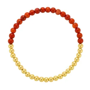 Red Coral Bracelet in 14k Gold Filled 4mm Beads